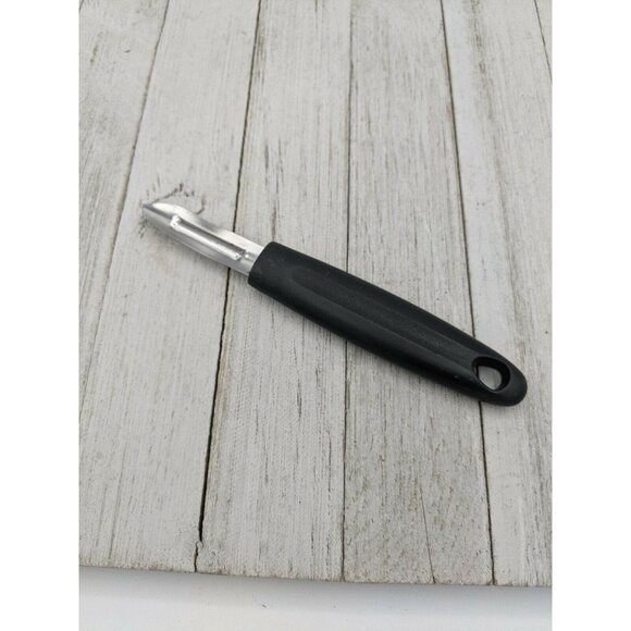 Vegetable Peeler Peeling 7" Stainless Steel 2 1/2" Blade Black Handle - Picture 1 of 7